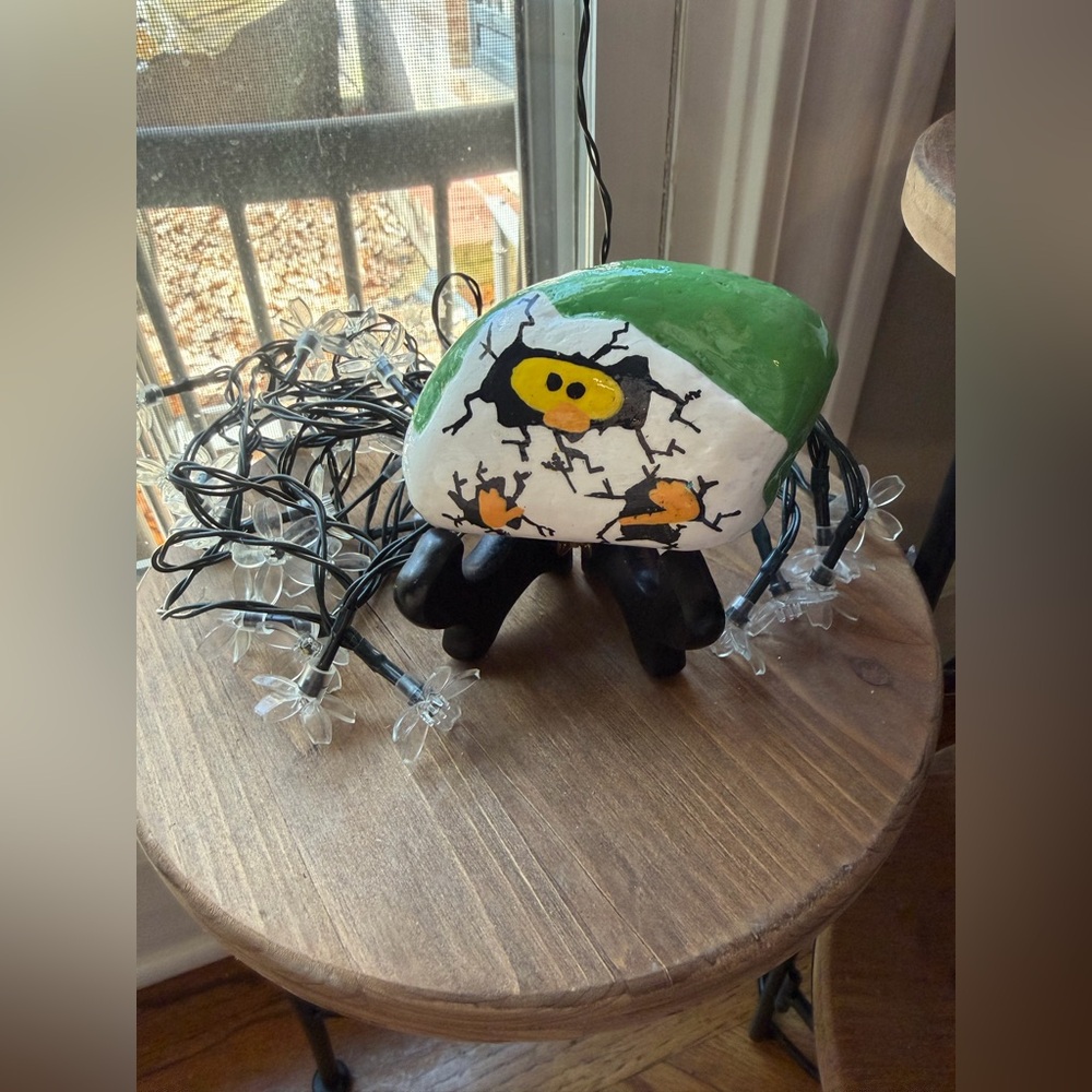 hand painted rock in duck hatchling theme - Picture 4 of 7